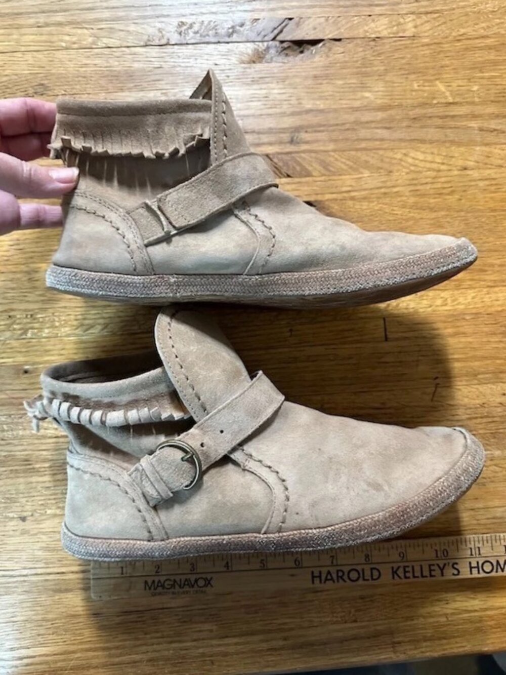 UGG Size 10 Tan AMELY Suede Leather Moccasin Shoes